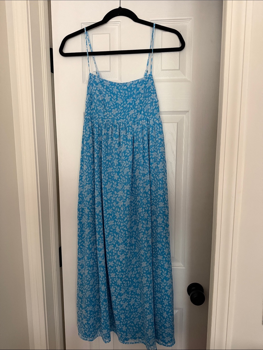 Blue Floral Spaghetti-Strap Midi dress by Abercrombie